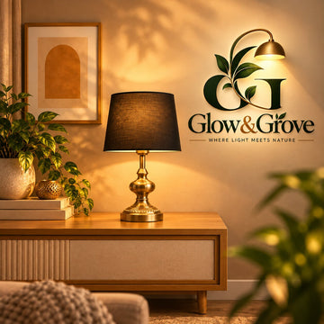 Elegant Gold Table Lamp with Black Shade