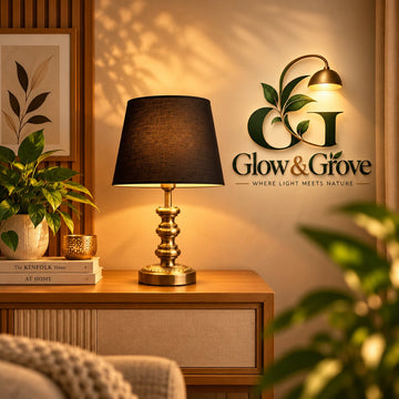 Classic Gold Table Lamp with Black Shade
